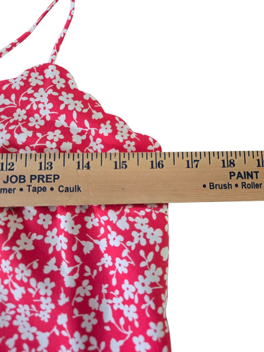 J Crew Red White Floral Scallop Cami Top Womens 0 Adjustable Strap Tank - Picture 5 of 6